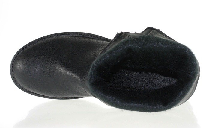 Czarne botki z pikowaną cholewką - Obuwie