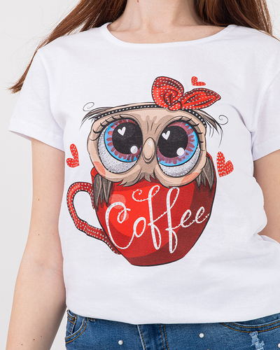 Біла жіноча футболка з совою