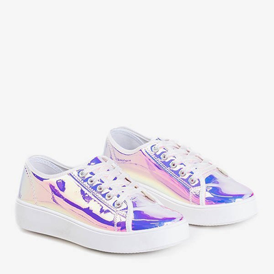 OUTLET Білі голографічні кросівки з платформою Vordena - Взуття