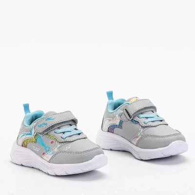 OUTLET Světle šedé dívčí sportovní boty s potiskem Jako- Footwear