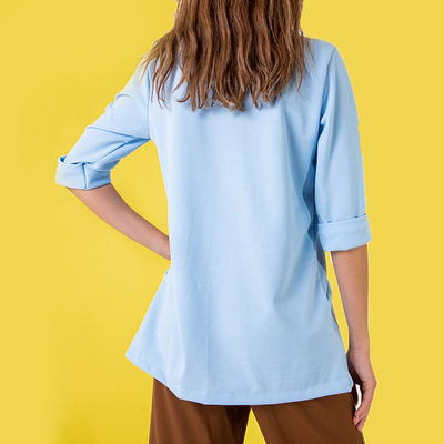 Dámský modrý plášť bez zapínání - Oblečení