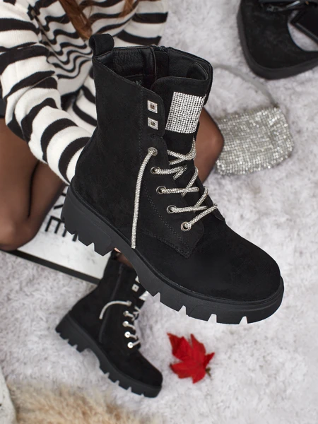 Eko semišové šněrovací dámské kotníkové boty Tessaro