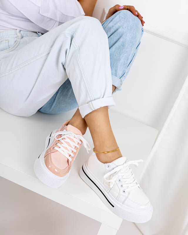 Světle růžové sportovní boty pro ženy se silnější podrážkou Rall- Footwear