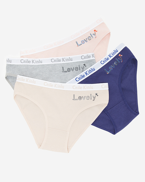 Темно-сині жіночі трусики з написами