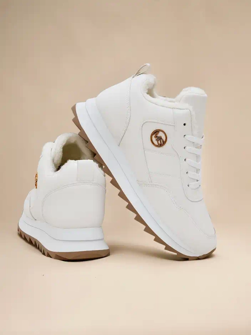 Royalfashion Alba Утеплені Жіночі Кросівки Біла Екошкіра на Платформі