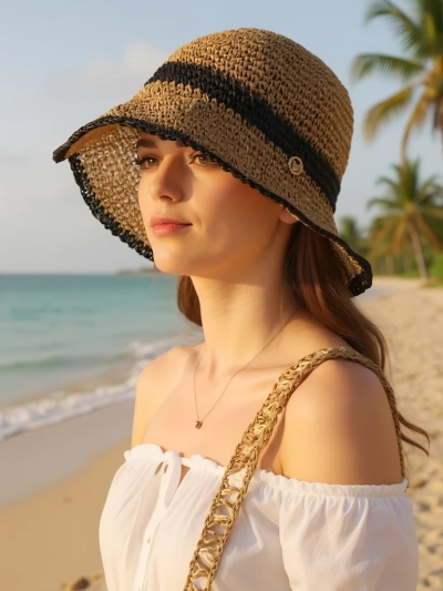Royalfashion Dámský slaměný klobouk Sun Bloom