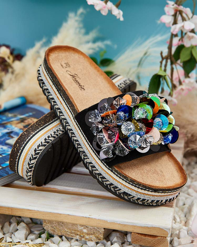 Royalfashion Dámské žabky Loassa s kamínky