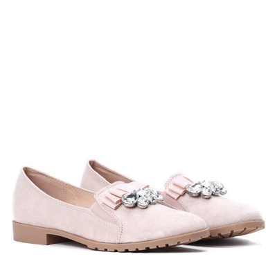 Beżowo-różowe mokasyny Valerie - Obuwie