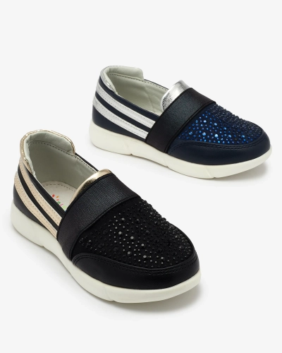 OUTLET Royalfashion Námořnicko-černé dětské slip-on tenisky Ciarala
