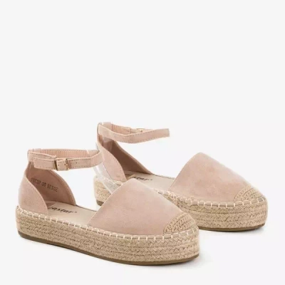 OUTLET Béžové dámské espadrilky na platformě Maritel - Boty