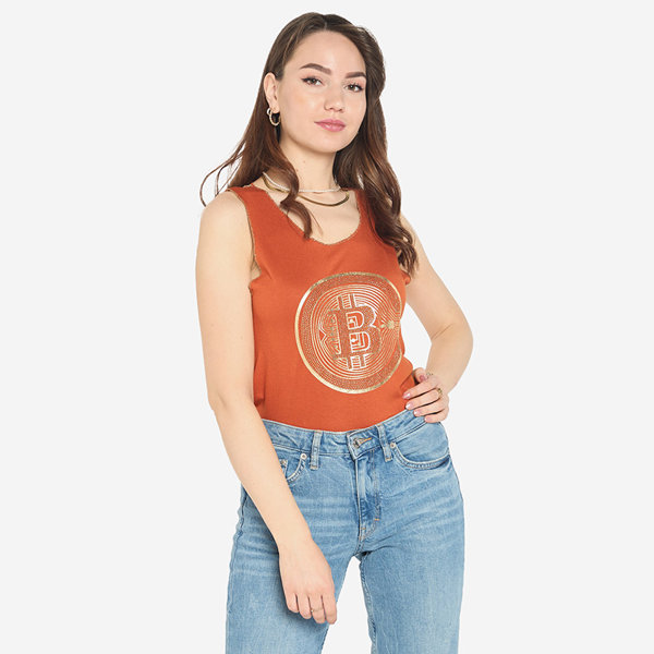 Dámský top se zlatým velbloudím potiskem - Oblečení