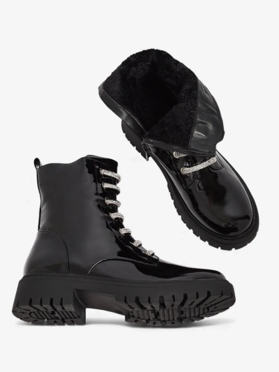 Лаковані шнуровані жіночі ботільйони Velmini