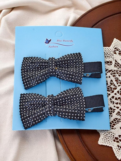 Royalfashion Sada 2 spon do vlasů s mašlemi a kamínky Isadora