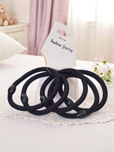 Royalfashion Sada 5 černých gumiček do vlasů Nerov