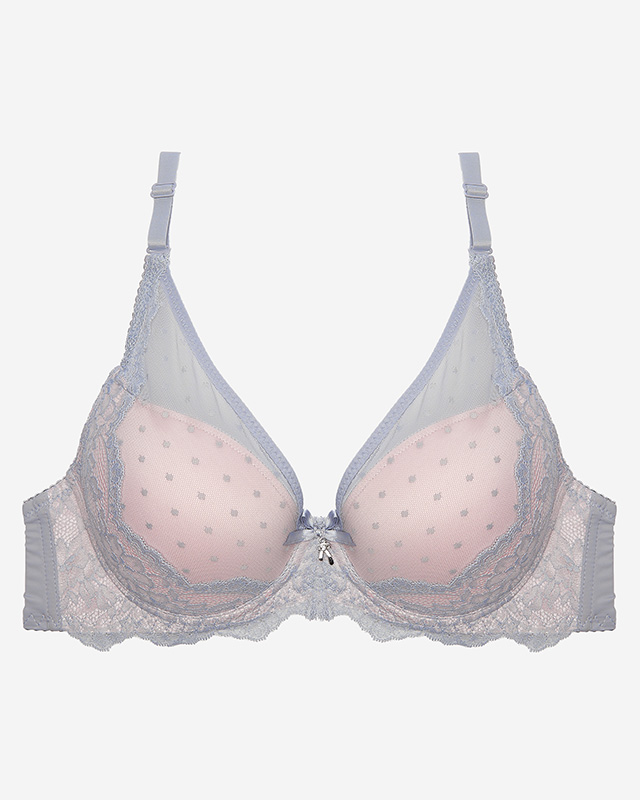 Šedorůžová dámská podprsenka zdobená krajkou - Spodní prádlo