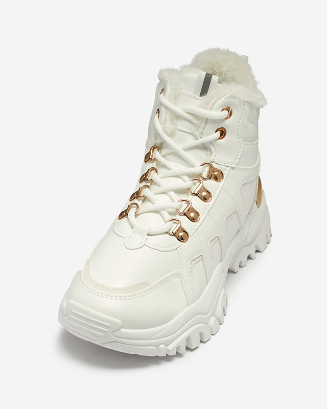 Bílé sněhule z ekokůže Vetorr- Obuv