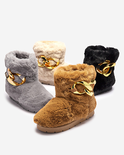 Černé dámské sněhule s kožíškem Sattopa- Obuv