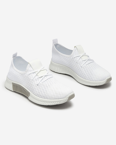 Білі жіночі тканинні спортивні кросівки Vobbu- Footwear