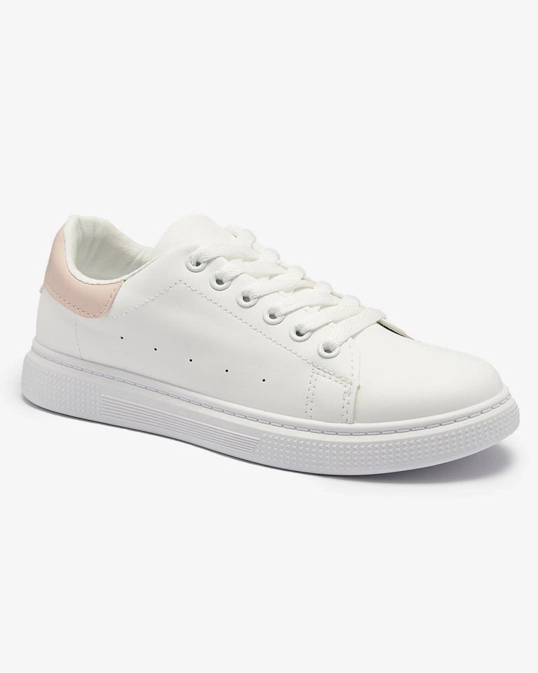 Bílé dámské sportovní tenisky s růžovou vložkou Asema- Obuv