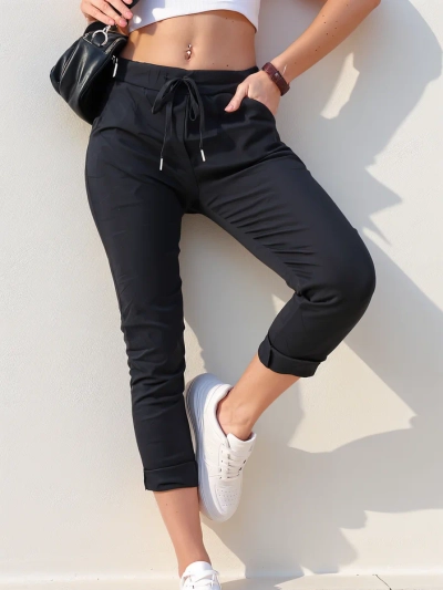 Royalfashion Dámské zúžené viskózové kalhoty