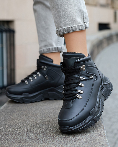 Černé sněhule z ekokůže od Rueq- Footwear