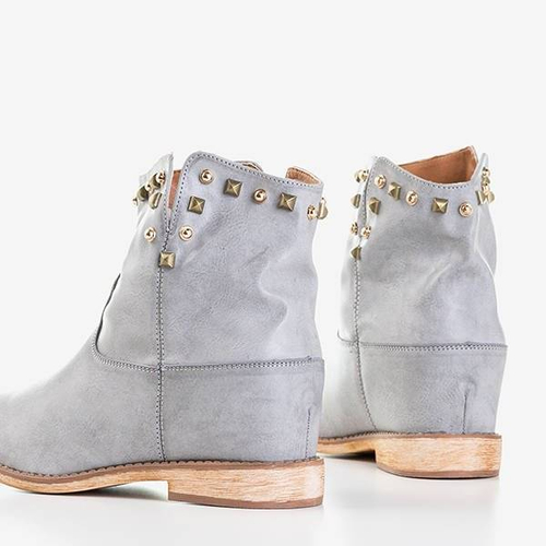 ВИХІД Сірі ковбойські чоботи на танкетці Бренда - Туфлі