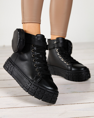 Жіноче спортивне взуття з еко-шкіри чорного кольору Kolibs