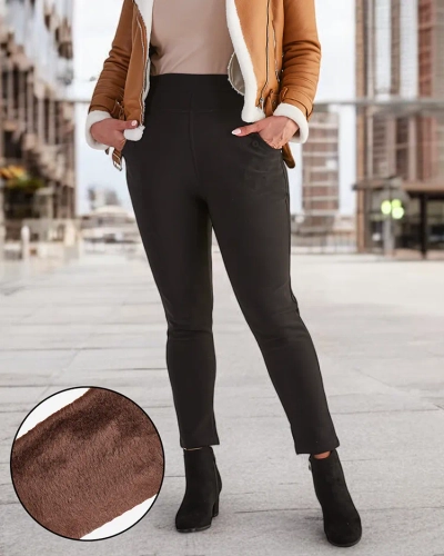 Royalfashion Dámské zateplené tregínové kalhoty PLUS SIZE