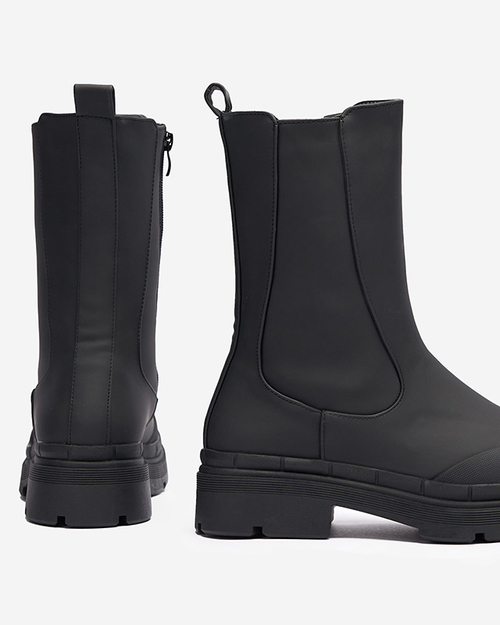 Жіночі утеплені чорні високі чоботи Jori - Взуття