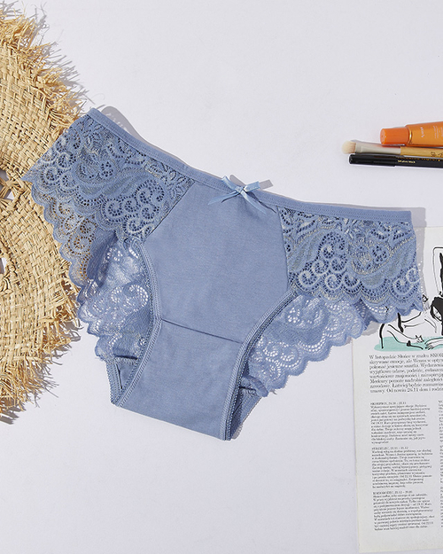 Жіночі мереживні трусики сині - Нижня білизна