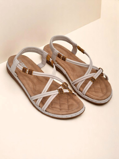 Жіночі сандалі Royalfashion Aelia бежеві зі шкіри екологічної