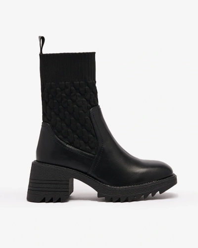 Royalfashion Černé dámské kozačky Acigog na plochém podpatku