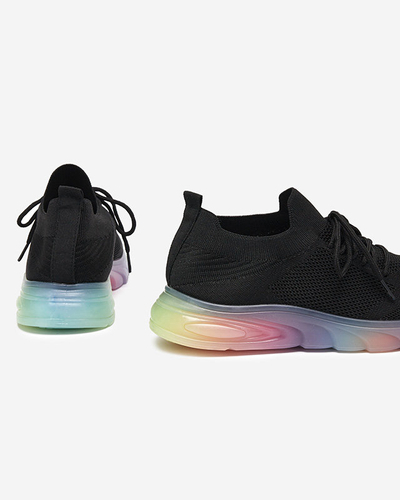 Černé dámské sportovní boty s barevnou podrážkou Afin- Obuv