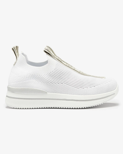 Жіночі спортивні кросівки-сліпони з написом білого кольору Cerppa- Footwear