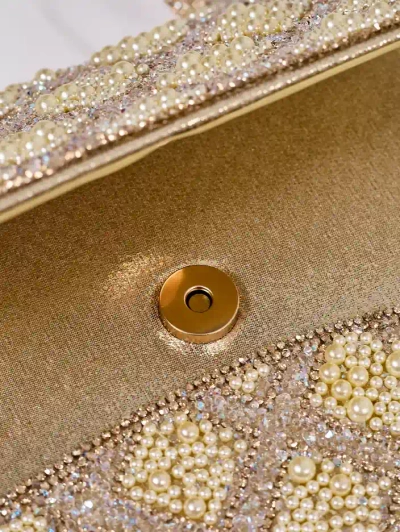 Royalfashion Malá dámská kabelka s kamínky a perlami