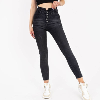 Чорні жіночі джинси з високою талією