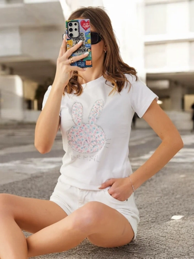 Royalfashion Жіноча бавовняна футболка Bunny Say Be Real