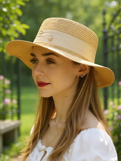 Royalfashion Dámský slaměný klobouk Grace Ribbon