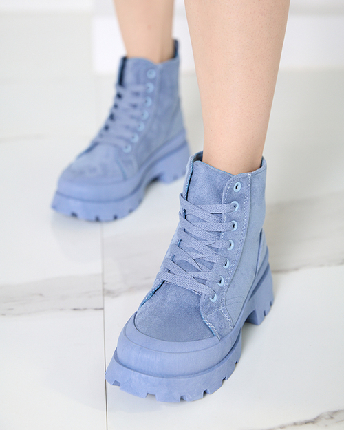 Сині жіночі чоботи з еко замші Lolut- Взуття