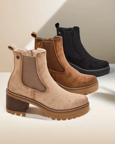 Dámské kotníkové boty Royalfashion Eco-suede na podpatku Segori