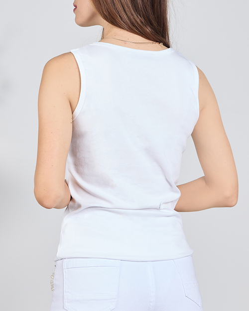 Білий жіночий топ з принтом