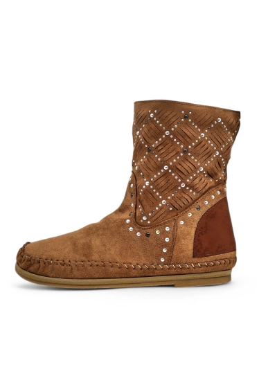 Royalfashion Жіночі черевики з низьким підбором і стразами Індійський стиль