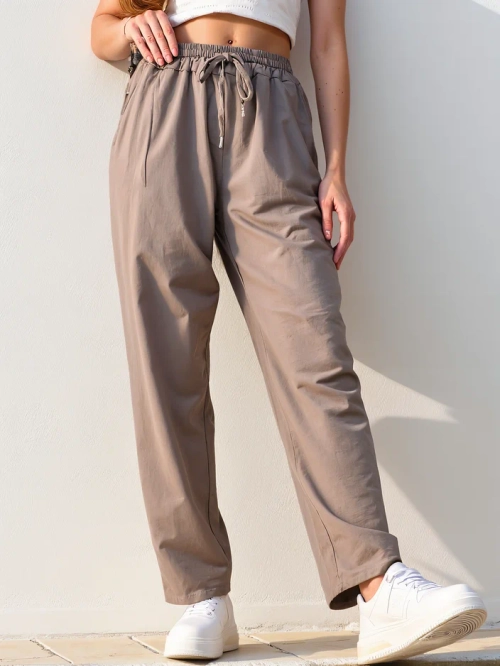 Royalfashion Котонові прямі жіночі брюки