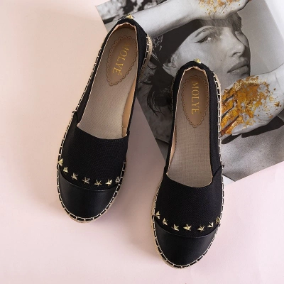 OUTLET Černé dámské espadrilky s hvězdami Fraus - obuv