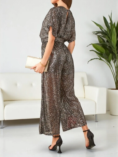 Dlouhý ženský overal Royalfashion s flitry