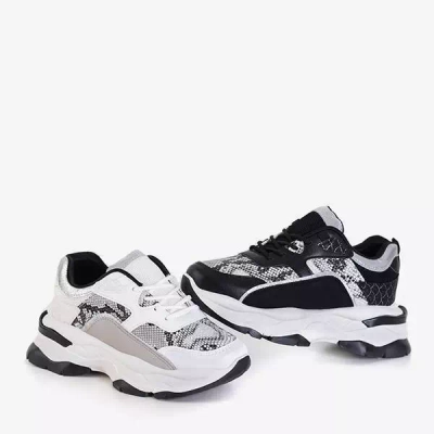 OUTLET Černá dámská sportovní obuv s ražbou hadí kůže Feliks - Footwear