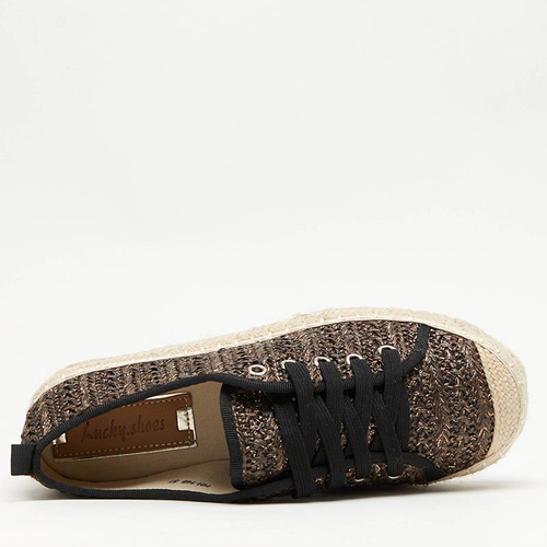 Чорні жіночі еспадрильї на низькій платформі Kioto