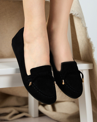 Černé dámské mokasíny s mašlí Neruki - Obuv