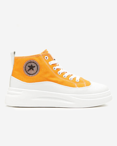 Жіночі високі кеди гірчичного кольору Shistar