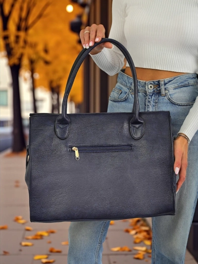 Жіноча сумка Eurydice Premium з блакитної екошкіри 41x31 см